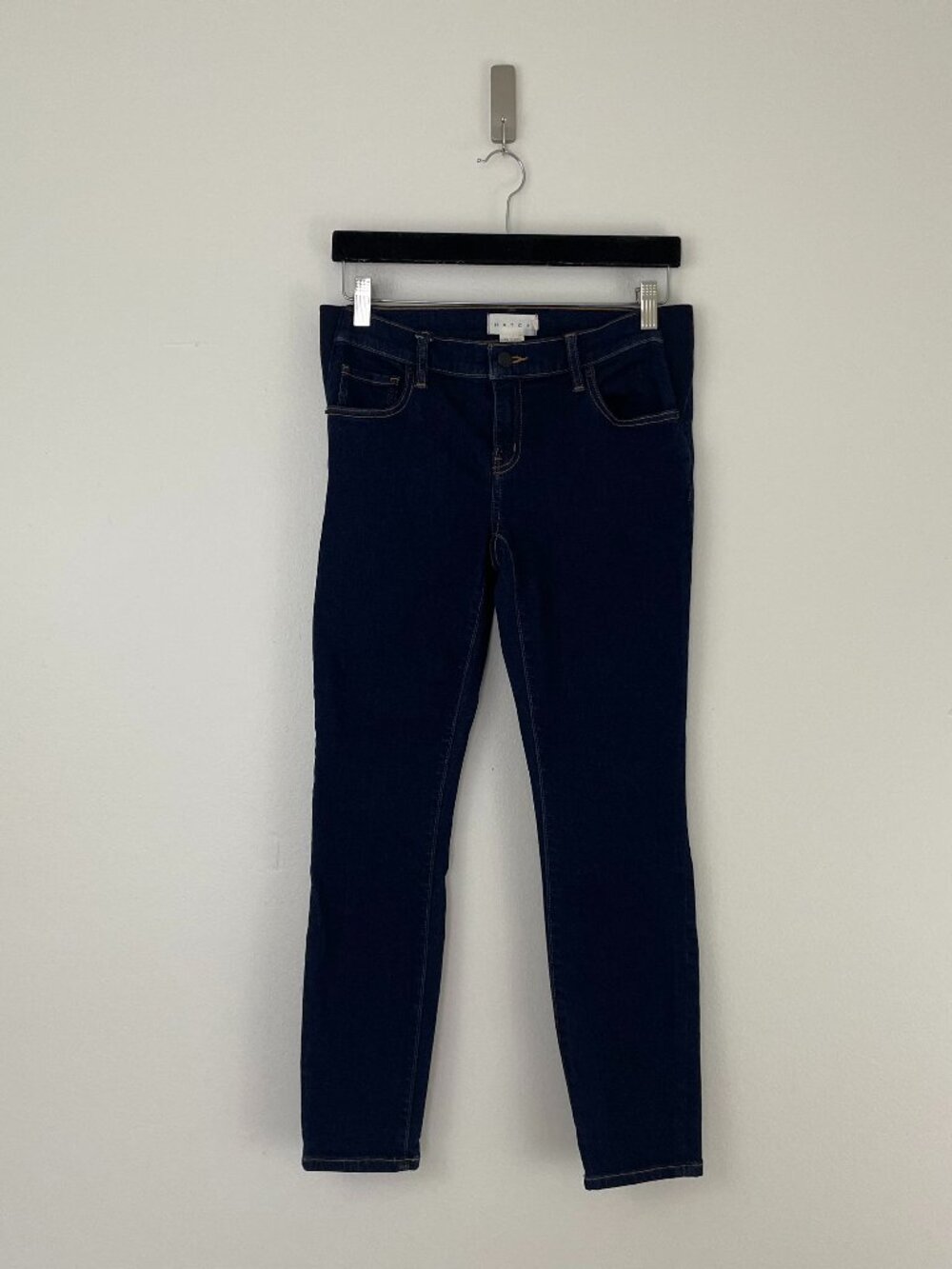 Hatch Maternity Dark Wash Side Panel Skinny Jeans Size 27
